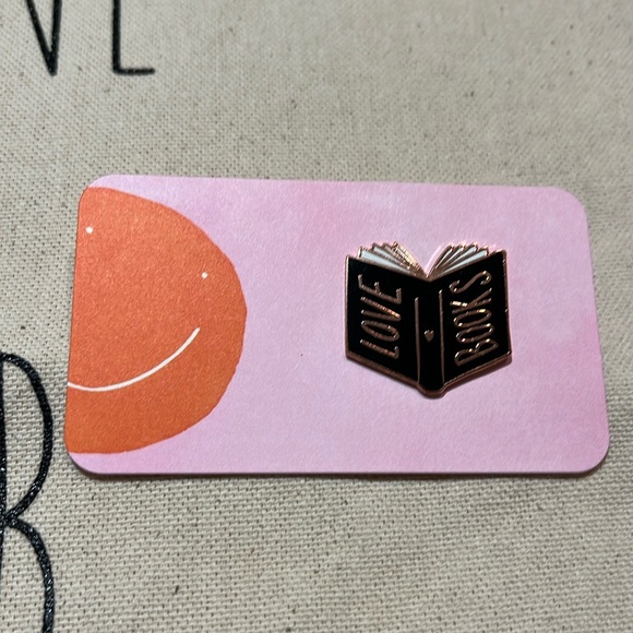 NWT Just One More Chapter Tote Book Bag & 2 Enamel Pins - Picture 9 of 11